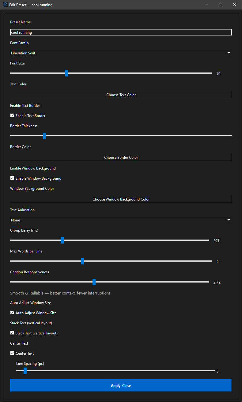 Customizable style presets